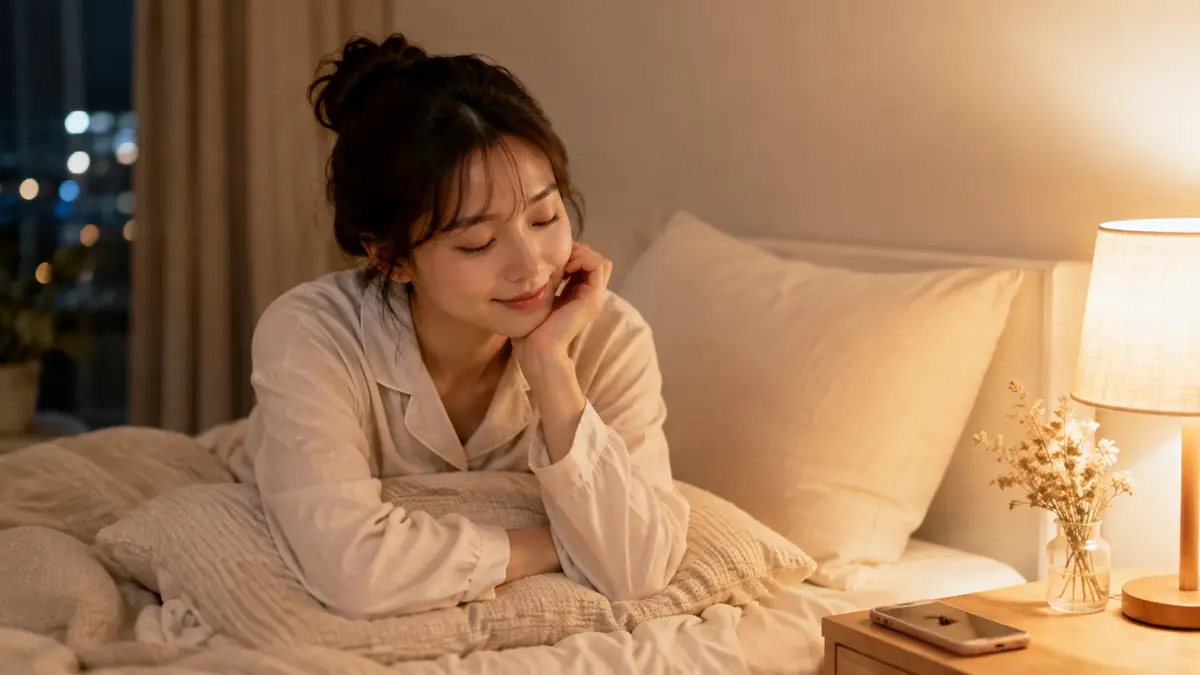 穏やかな夜に婚活を休んで気持ちを整える様子